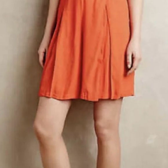 Anthropologie Sunday in Brooklyn Wide Leg Shorts Pleated | Orange | Size 2 | NWT - Picture 2 of 7